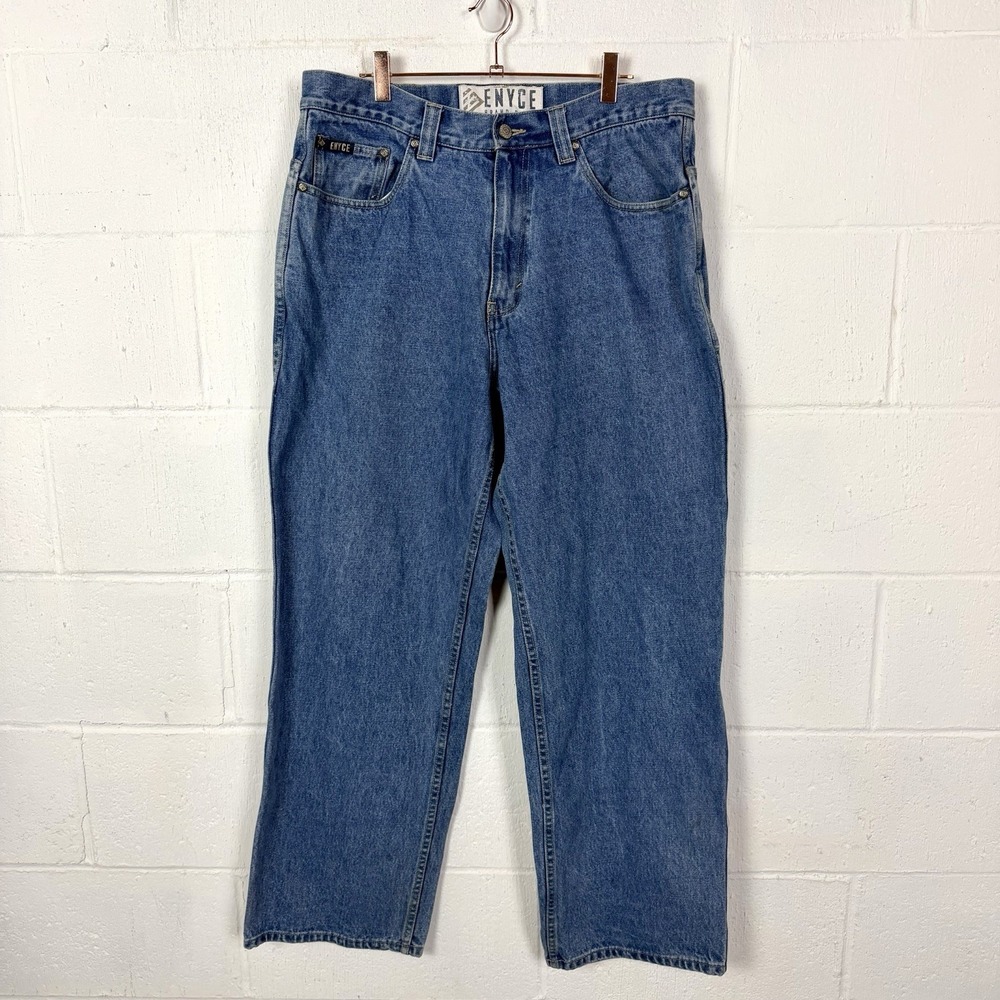 Vintage Enyce Brand Men's Jeans Rigid 90s Baggy Street Skater Grunge Size 34